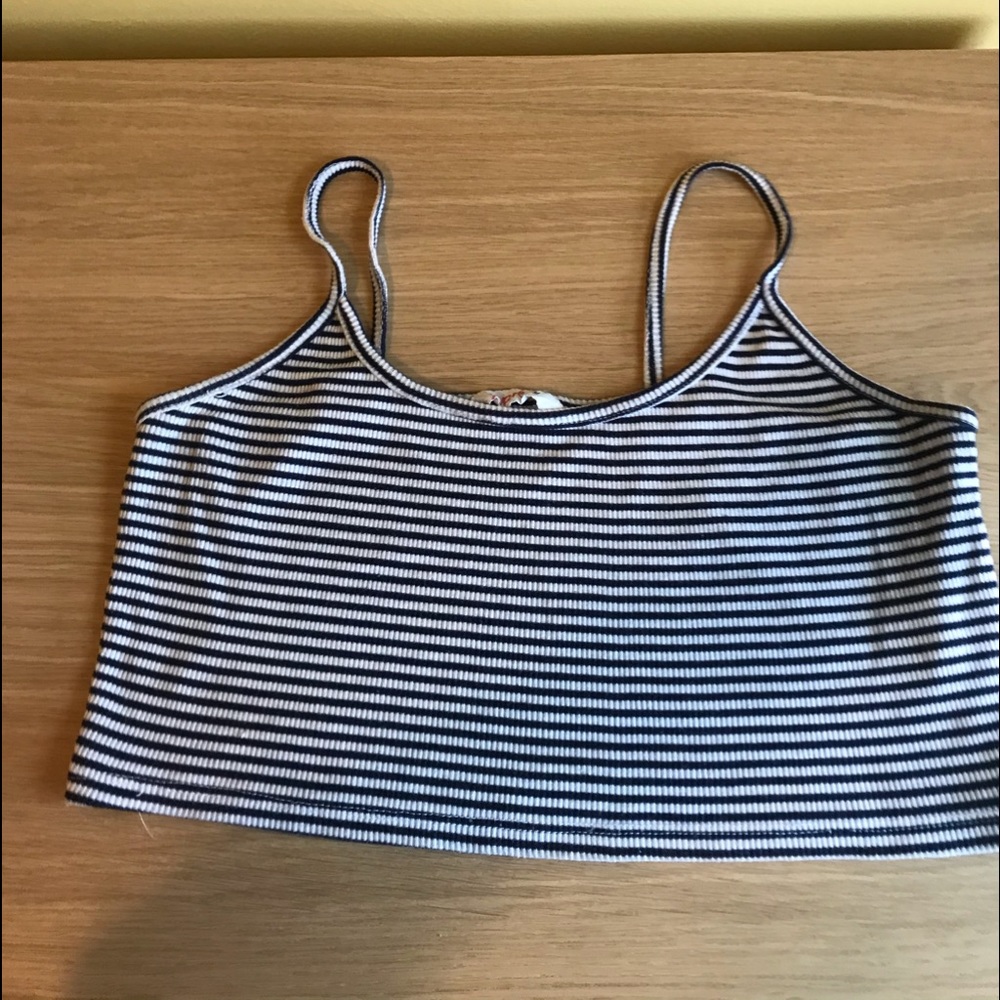 Cropped stripy tank top